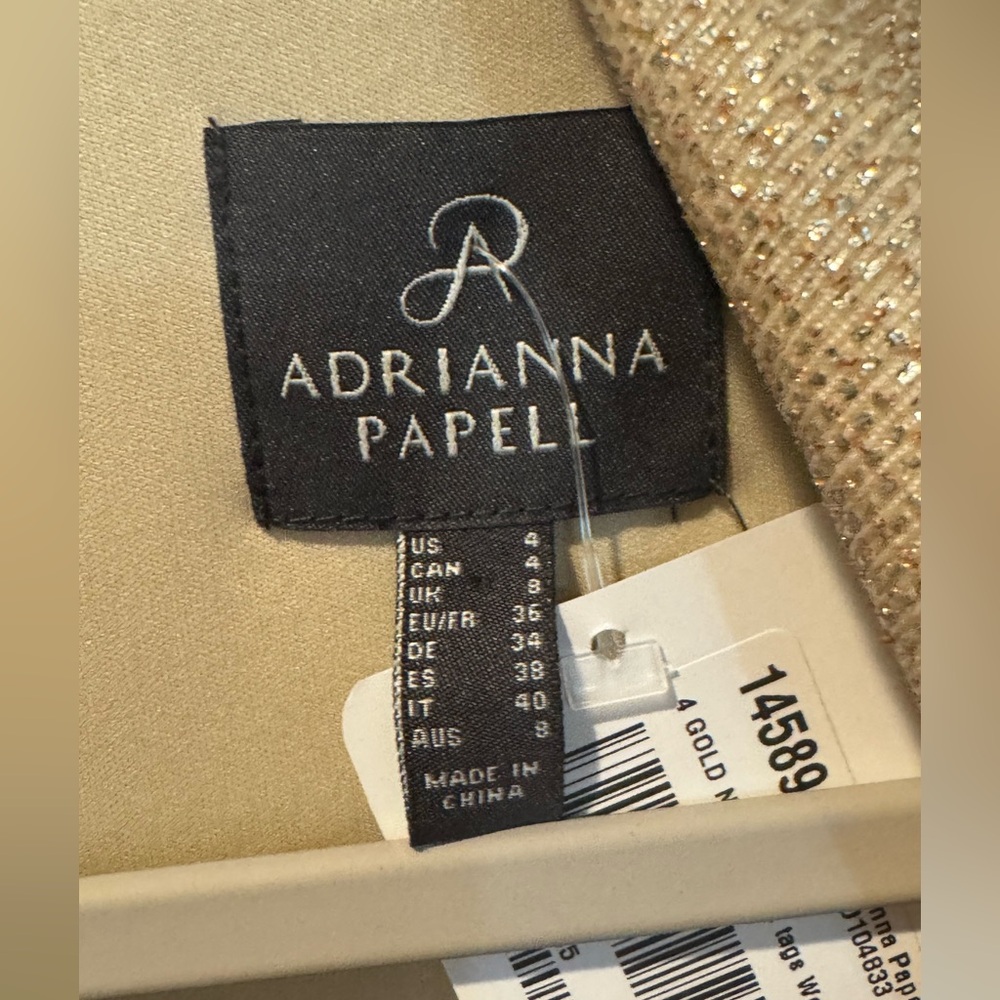 Adrianna Papell Gold Long sleeve dress Size 4 - Picture 13 of 15